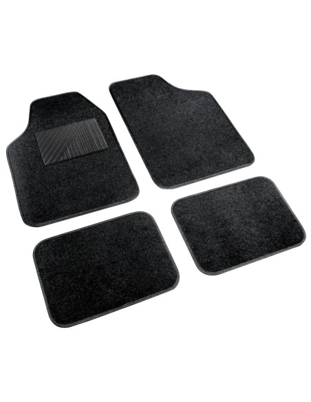 Set 4 pezzi tappetini universali auto in moquette Nero