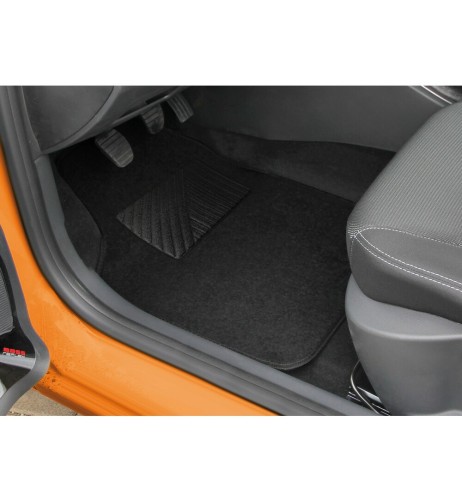 Set 4 pezzi tappetini universali auto in moquette Nero