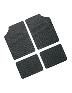 Set 4 pezzi tappeti universali auto tagliabili in PVC nero
