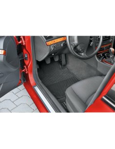 Set 4 pezzi tappeti universali auto tagliabili in PVC nero 2