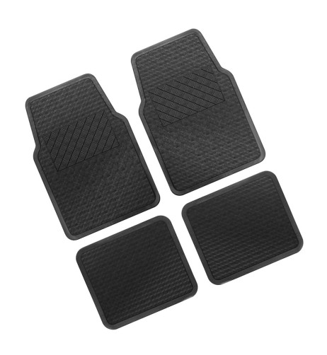 Set 4 pezzi tappeti universali auto Protector in PVC nero