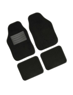 Set 4 pezzi tappetini tappeti universali auto moquette Basic nero