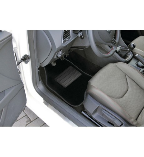 Set 4 pezzi tappetini tappeti universali auto moquette Basic nero