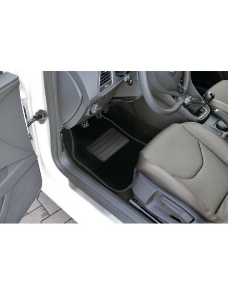 Set 4 pezzi tappetini tappeti universali auto moquette Basic nero