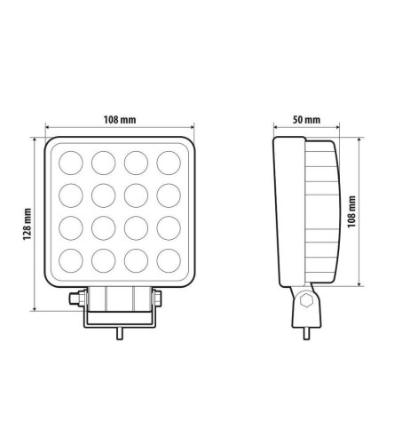 Faro ausiliario 16 led 9 32V 48W bianco impermeabile