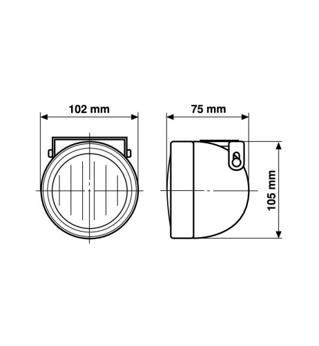 Coppia fari ausiliari profondita H3 Bianca 102x105x75mm