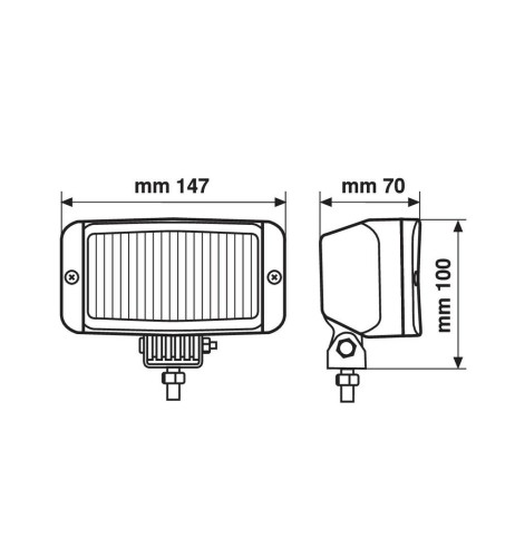 Kit 2 fari ausiliari profondita H3 Bianca 147x100x70mm