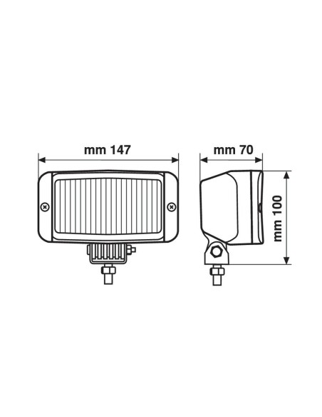 Kit 2 fari ausiliari profondita H3 Bianca 147x100x70mm