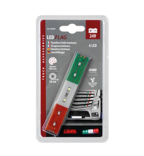 Luce a Led Bandiera Italia ingombro Camion 24V impermeabile