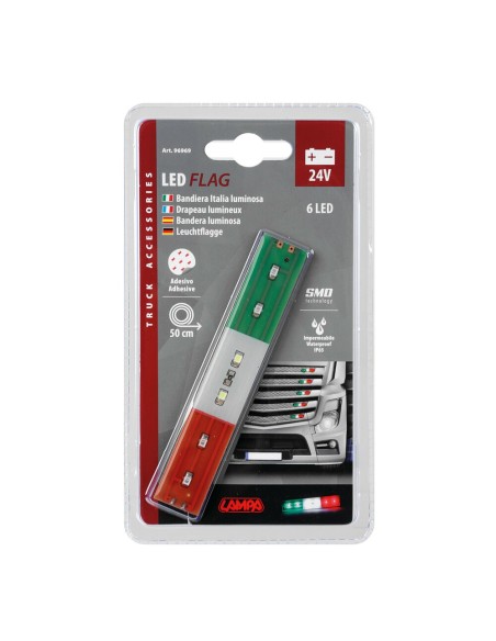 Luce a Led Bandiera Italia ingombro Camion 24V impermeabile