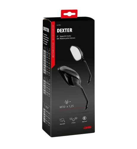 Coppia di specchietti Dexter moto Filettatura destra M10x1 25
