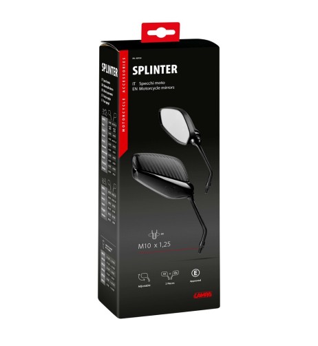 Coppia di specchietti Splinter moto Filettatura destra M10x1 25