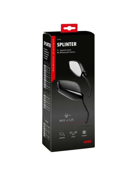 Coppia di specchietti Splinter moto Filettatura destra M10x1 25