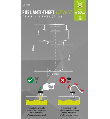 Antifurto camion serbatoio carburante attacco a vite 60mm
