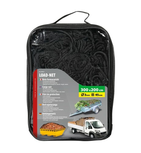 Rete elastica fermacarico 300x200cm per portapacchi camion furgoni rimorchi