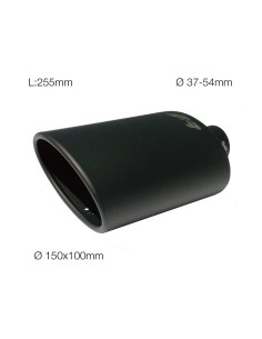 Terminale scarico universale inox nero singolo 37 54mm TRX 33N