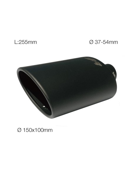 Terminale scarico universale inox nero singolo 37 54mm TRX 33N