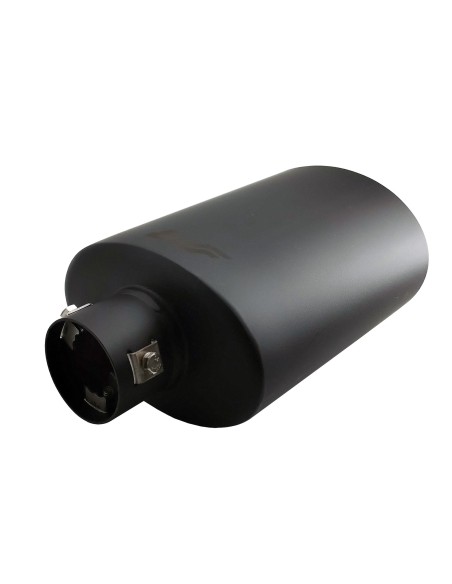 Terminale scarico universale inox nero singolo 37 54mm TRX 33N