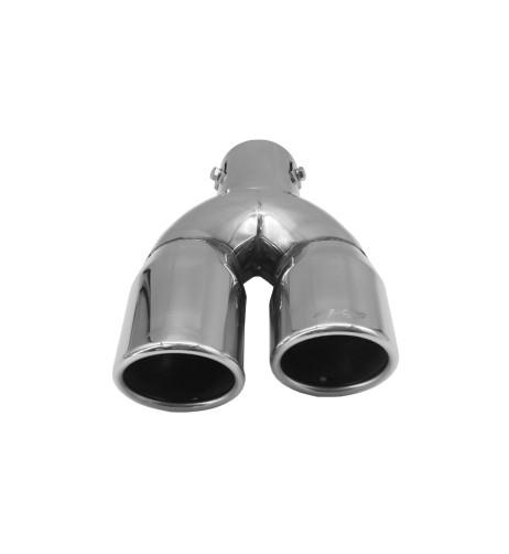 Terminale scarico universale inox tondo doppio inclinato 35 58mm right