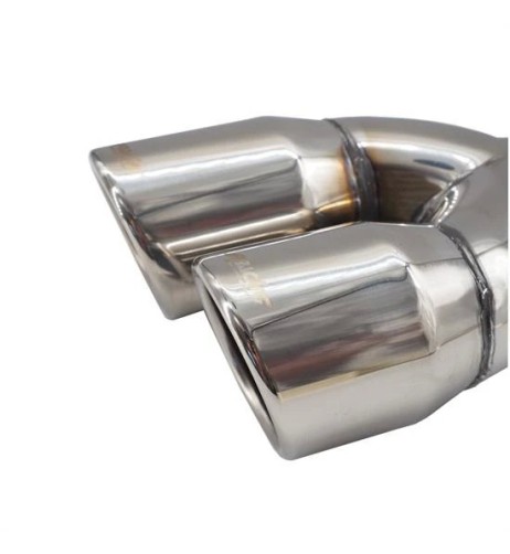 Terminale scarico universale inox tondo doppio inclinato 35 58mm right