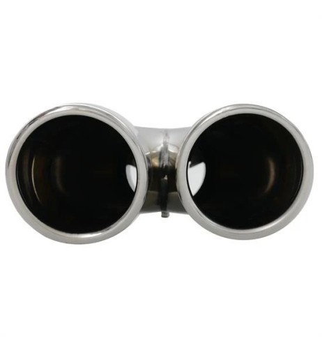 Terminale scarico universale inox tondo doppio inclinato 35 58mm right