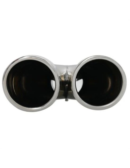 Terminale scarico universale inox tondo doppio inclinato 35 58mm right