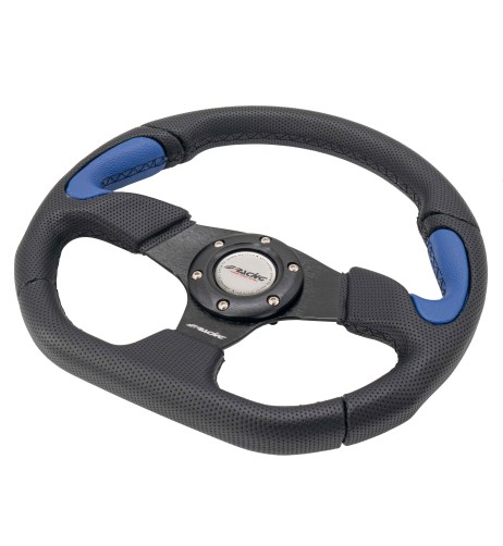 Volante sportivo Eco Pelle nero blu 330mm Simoni Racing Poly X2