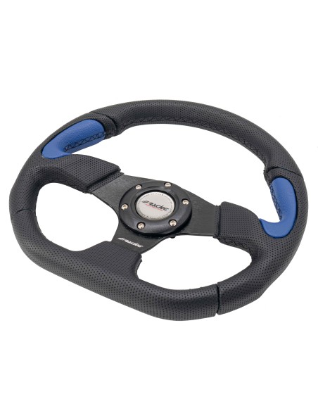 Volante sportivo Eco Pelle nero blu 330mm Simoni Racing Poly X2
