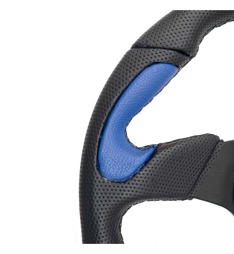 Volante sportivo Eco Pelle nero blu 330mm Simoni Racing Poly X2