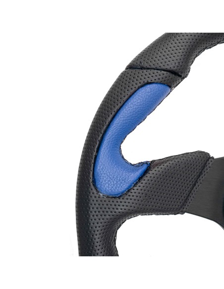 Volante sportivo Eco Pelle nero blu 330mm Simoni Racing Poly X2