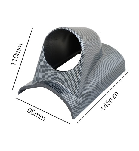 Porta strumenti 2 da cruscotto Simoni Racing 1 foro verticale carbon look