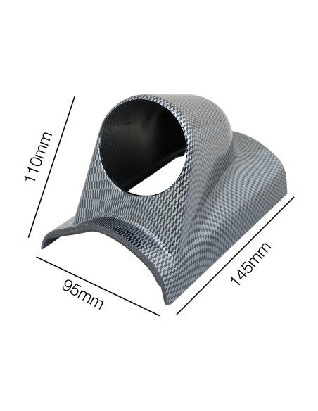 Porta strumenti 2 da cruscotto Simoni Racing 1 foro verticale carbon look