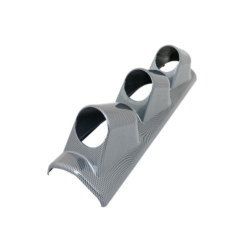 Porta strumenti 2 da cruscotto Simoni Racing 3 fori verticali carbon look