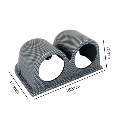 Porta strumenti 2 da cruscotto Simoni Racing 2 fori orizzontale carbon lo