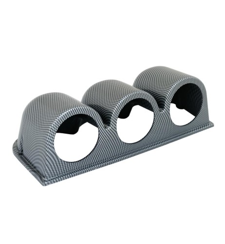 Porta strumenti 2 da cruscotto Simoni Racing 3 fori orizzontale carbon lo