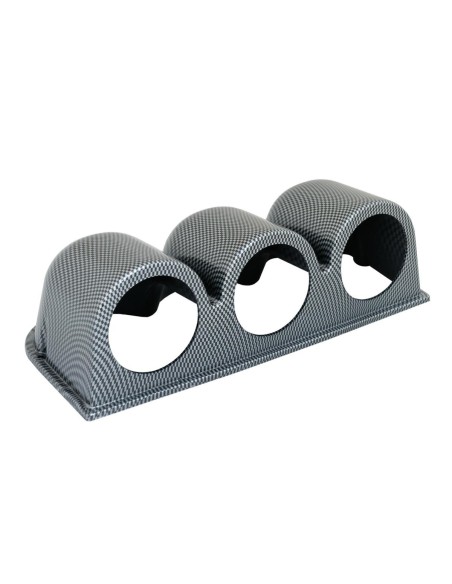 Porta strumenti 2 da cruscotto Simoni Racing 3 fori orizzontale carbon lo
