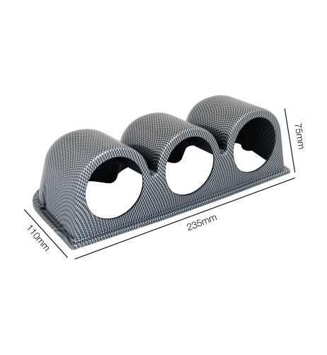 Porta strumenti 2 da cruscotto Simoni Racing 3 fori orizzontale carbon lo