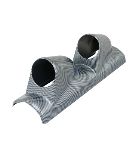 Porta strumenti 2 da cruscotto Simoni Racing 2 fori verticali carbon look