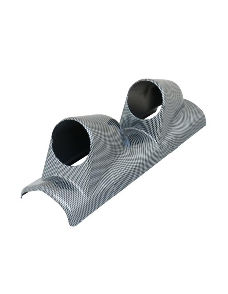 Porta strumenti 2 da cruscotto Simoni Racing 2 fori verticali carbon look