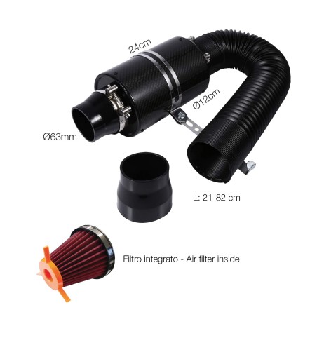 Sistema di aspirazione universale con cassa in carbonio Simoni Racing