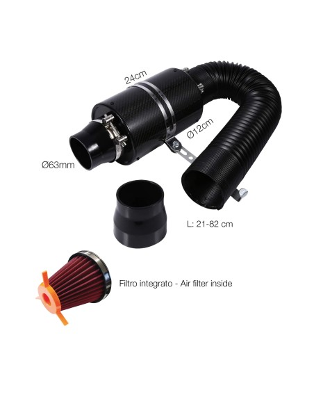 Sistema di aspirazione universale con cassa in carbonio Simoni Racing