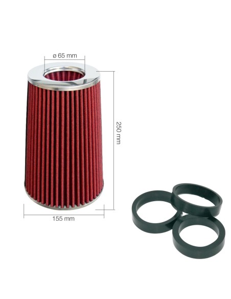 Filtro Aria auto Universale biconico con adattatori FSR UF