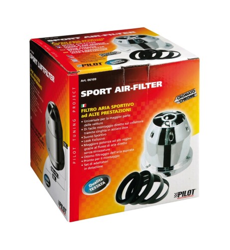 Filtro aria conico sportivo Cromo look 60 114mm