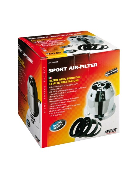 Filtro aria conico sportivo Cromo look 60 114mm