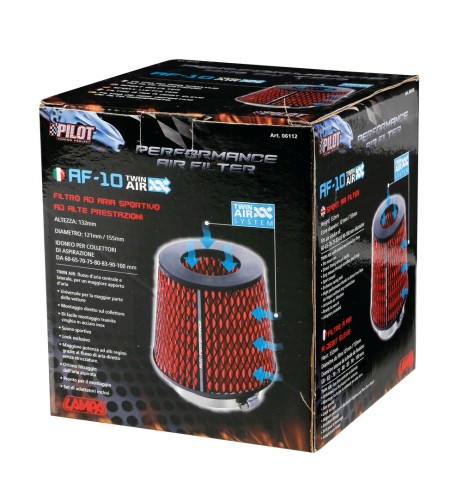 Filtro aria conico sportivo per auto Altezza 160mm Base 155mm Attacco 60 10