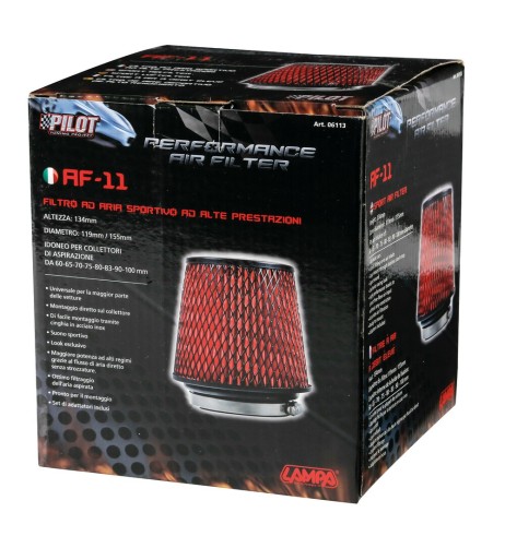 Filtro aria conico sportivo per auto Altezza 165mm Base 155mm Attacco 60 10