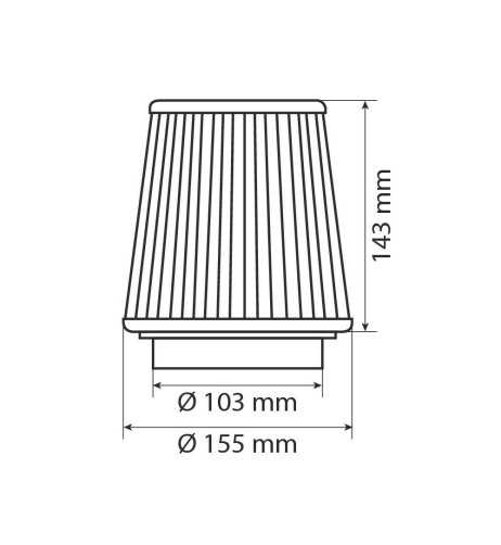 Filtro aria conico sportivo performance 103mm