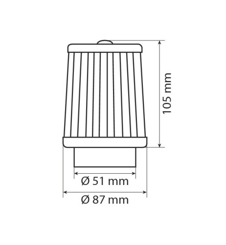 Filtro aria conico sportivo performance 50mm