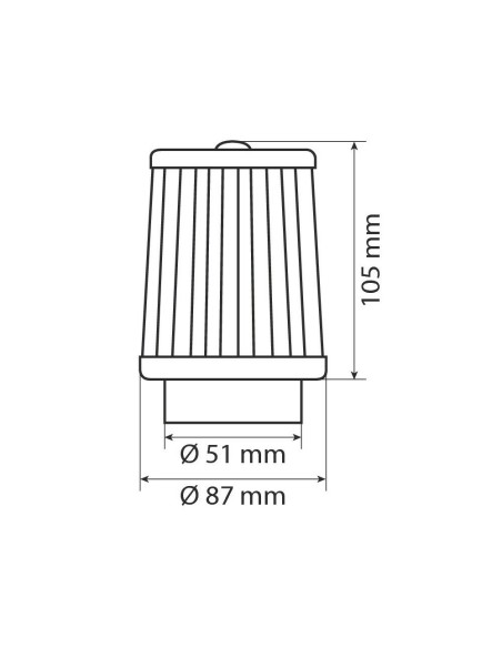 Filtro aria conico sportivo performance 50mm