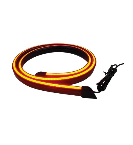 Spoiler adesivo nero da baule con led rosso 120cm